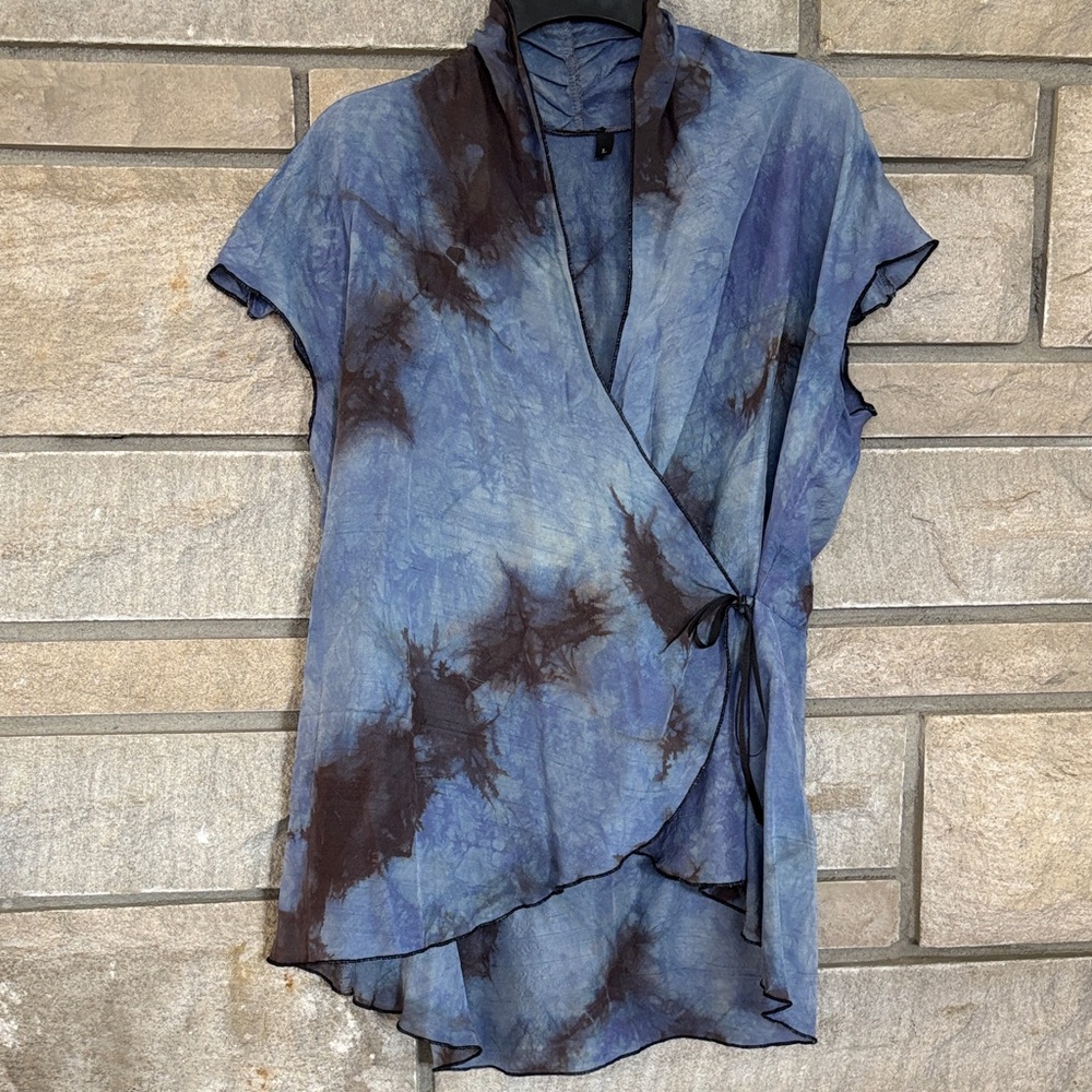 Tie-Dye Wrap Blouse